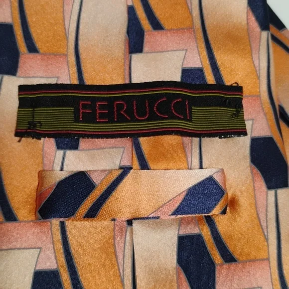 🔥🔥🔥Ferucci All Silk Tie Handmade Beautiful Vibrant Colors - Picture 4 of 8